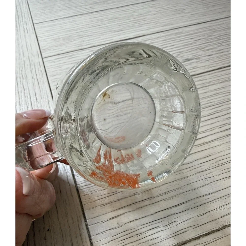 VTG A &W 1960s Root Beer Heavy Clear Glass‎ Mini Mug Arrow Bullseye Logo 3.25